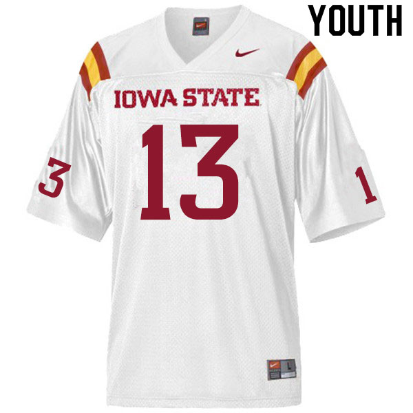 Youth #13 Tayvonn Kyle Iowa State Cyclones College Football Jerseys Sale-White